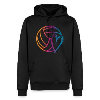 Ballon de volley-ball - Sweat à capuche Premium bio Homme - noir - Devant - Nico (187cm)