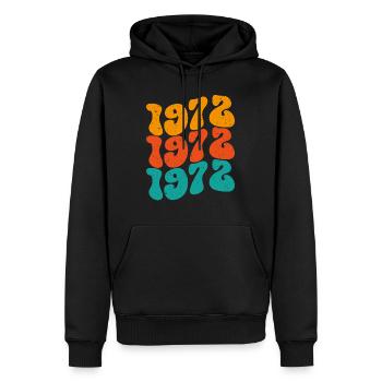 Vintage 1972 - Männer Premium Bio Hoodie - Schwarz - Vorne - Nico (187cm)