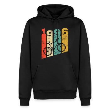Millésime 1996 - Sweat à capuche Premium bio Homme - noir - Devant - Nico (187cm)