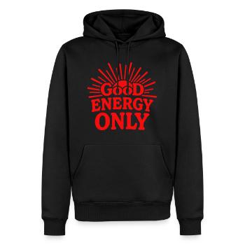 Good Energy Only Positive Vibes Sonnenschein - Männer Premium Bio Hoodie - Schwarz - Vorne - Nico (187cm)