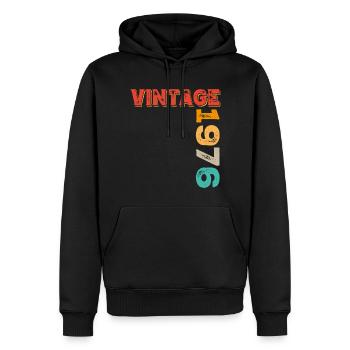 Vintage 1976 - Männer Premium Bio Hoodie - Schwarz - Vorne - Nico (187cm)