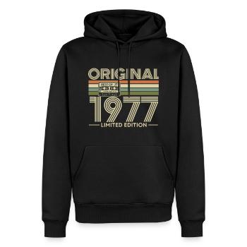 Original 1977 Limited Edition - Sweat à capuche Premium bio Homme - noir - Devant - Nico (187cm)
