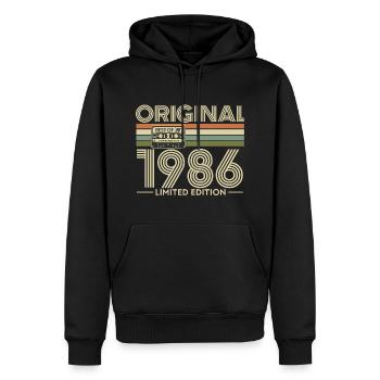 Original 1986 Limited Edition Retro Tee - Men’s Premium Organic Hoodie - black - Front - Nico (187cm)