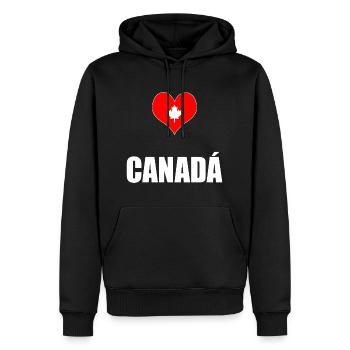 Kanada - Männer Premium Bio Hoodie - Schwarz - Vorne - Nico (187cm)