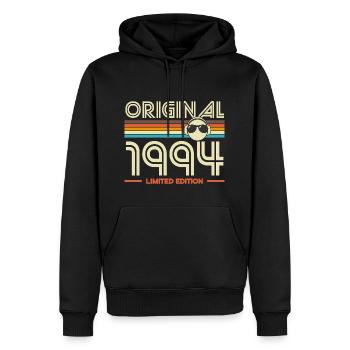 Original 1994 édition limitée rétro - Sweat à capuche Premium bio Homme - noir - Devant - Nico (187cm)