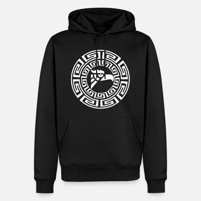Emblème de l'aigle blanc - Sweat à capuche Premium bio Homme - noir