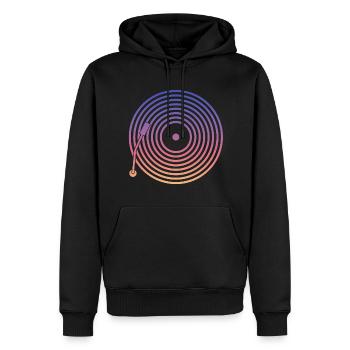DJ Vinyl Music - Sweat à capuche Premium bio Homme - noir - Devant - Nico (187cm)