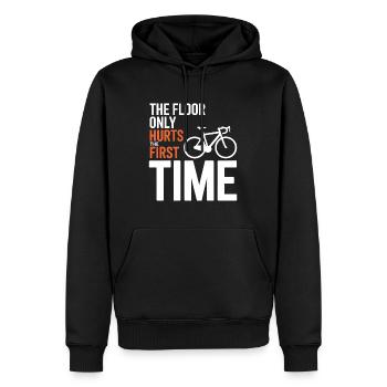 Professionelle Fahrrad-Akrobatik-Performance-Ausrüstung - Männer Premium Bio Hoodie - Schwarz - Vorne - Nico (187cm)