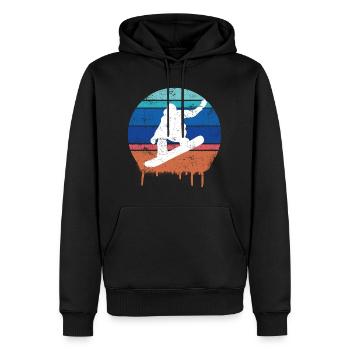 Snowboard Retro - Männer Premium Bio Hoodie - Schwarz - Vorne - Nico (187cm)