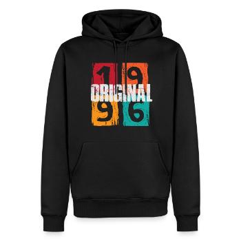 Original 1996 - Sweat à capuche Premium bio Homme - noir - Devant - Nico (187cm)