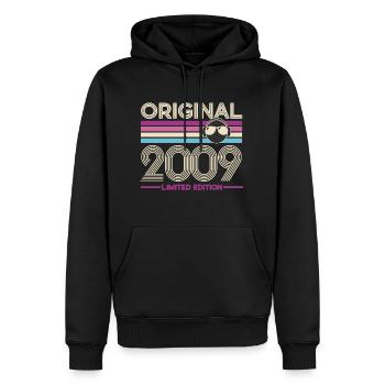 Original 2009 Édition limitée - Sweat à capuche Premium bio Homme - noir - Devant - Nico (187cm)