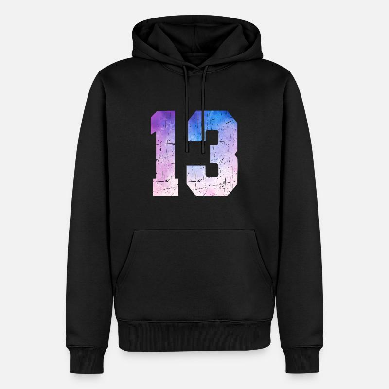 Ausgabe 13 – 13. Jubiläumsgeschenk - Männer Premium Bio Hoodie - Schwarz