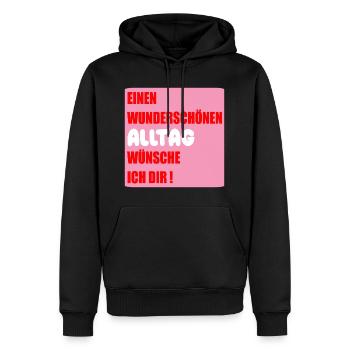 Alltag Wünsche - Männer Premium Bio Hoodie - Schwarz - Vorne - Nico (187cm)