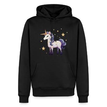 Magischer Sternenunicorn - Männer Premium Bio Hoodie - Schwarz - Vorne - Nico (187cm)
