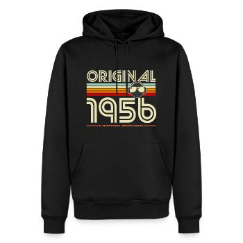 Originale Retro Limited Edition von 1956 - Männer Premium Bio Hoodie - Schwarz - Vorne - Nico (187cm)
