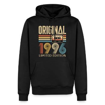 30e anniversaire, 30 ans, 1996 original - Sweat à capuche Premium bio Homme - noir - Devant - Nico (187cm)