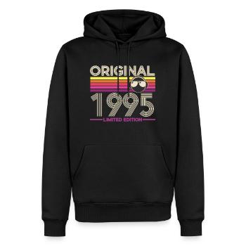 Original 1995 Limited Edition Retro - Männer Premium Bio Hoodie - Schwarz - Vorne - Nico (187cm)