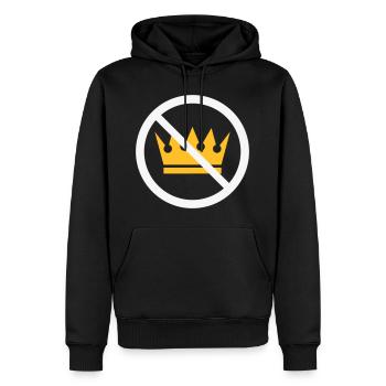 Keine Könige! (Protestschild / NEG 2C) - Männer Premium Bio Hoodie - Schwarz - Vorne - Nico (187cm)