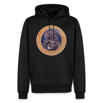 Zodiac Sign Sternzeichen Steinbock Capricorn - Männer Premium Bio Hoodie - Schwarz - Vorne - Nico (187cm)