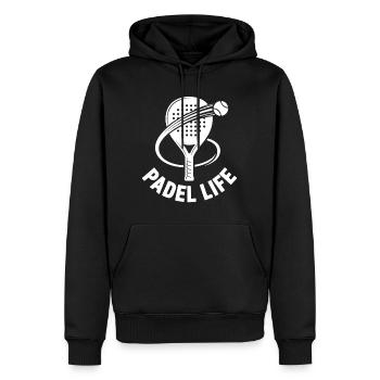 Padel Life Schläger Tennis Sport - Männer Premium Bio Hoodie - Schwarz - Vorne - Nico (187cm)