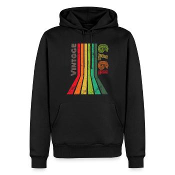 Millésime 1979 - Sweat à capuche Premium bio Homme - noir - Devant - Nico (187cm)