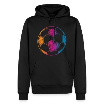 Fußball Ball Aquarell - Männer Premium Bio Hoodie - Schwarz - Vorne - Nico (187cm)