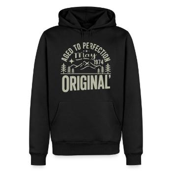 Mai 1974 – Legende der Gipfel und Berge - Männer Premium Bio Hoodie - Schwarz - Vorne - Nico (187cm)