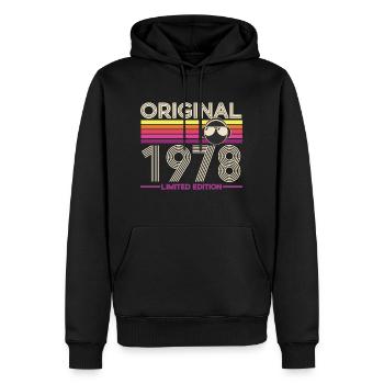 Original 1978 Retro Limited Edition - Men’s Premium Organic Hoodie - black - Front - Nico (187cm)