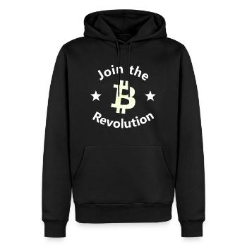 Cercle de la révolte Bitcoin - Sweat à capuche Premium bio Homme - noir - Devant - Nico (187cm)