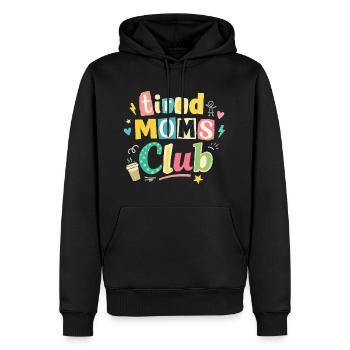 Club des mamans fatiguées - Humour des mamans cafétériques - Sweat à capuche Premium bio Homme - noir - Devant - Nico (187cm)