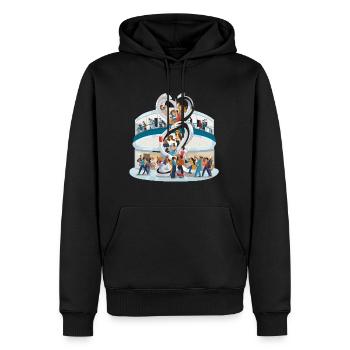 Herzensgemeinschaft Skulptur - Männer Premium Bio Hoodie - Schwarz - Vorne - Nico (187cm)