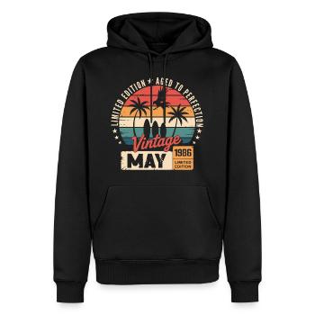 Sonderjubiläum mit diesem Entwurf Mai 1986 - Männer Premium Bio Hoodie - Schwarz - Vorne - Nico (187cm)