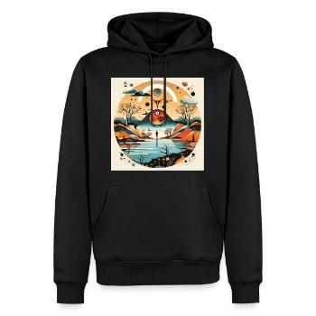 Kreislandschaft der Augen - Männer Premium Bio Hoodie - Schwarz - Vorne - Nico (187cm)
