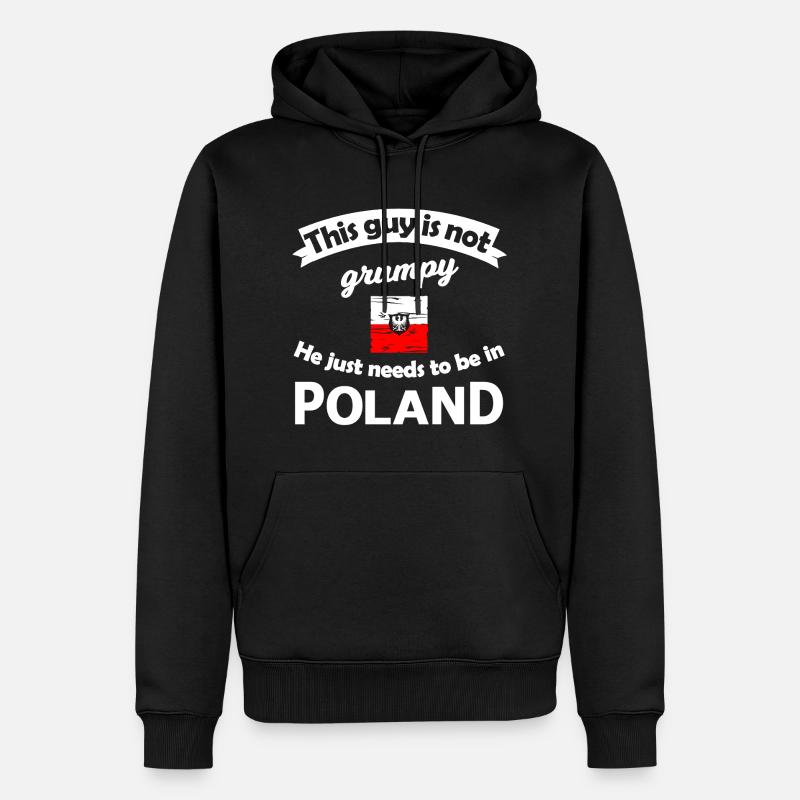 Polen Not Grumpy Tee - Männer Premium Bio Hoodie - Schwarz