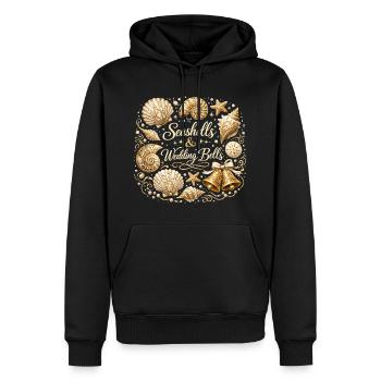 Seashells & Wedding Bells – Maritimer JGA - Männer Premium Bio Hoodie - Schwarz - Vorne - Nico (187cm)