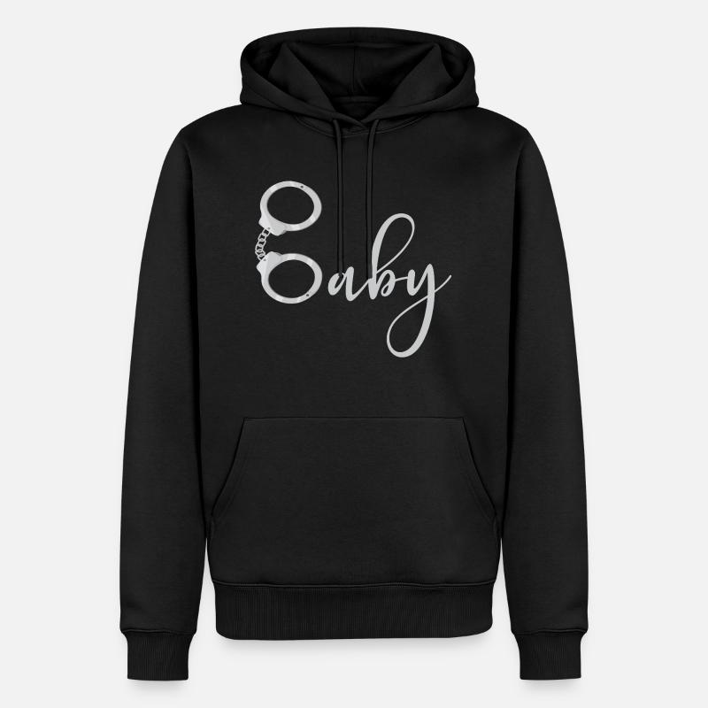 Menottes bébé - Sweat à capuche Premium bio Homme - noir