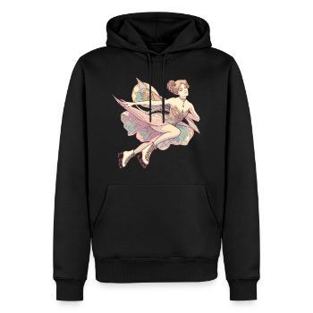 Eiskunstlauf im Art Nouveau Stil – Pastell-Traum - Männer Premium Bio Hoodie - Schwarz - Vorne - Nico (187cm)