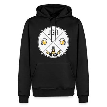 Signe de main du marié Signe de bière Symbole NEG 3C - Sweat à capuche Premium bio Homme - noir - Devant - Nico (187cm)