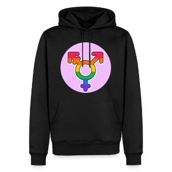 Transgender Pride Regenbogen Symbol - Männer Premium Bio Hoodie - Schwarz - Vorne - Nico (187cm)