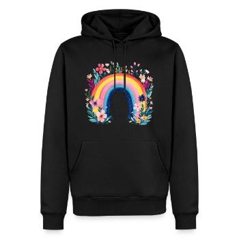 Lovely Rainbow  - Männer Premium Bio Hoodie - Schwarz - Vorne - Nico (187cm)