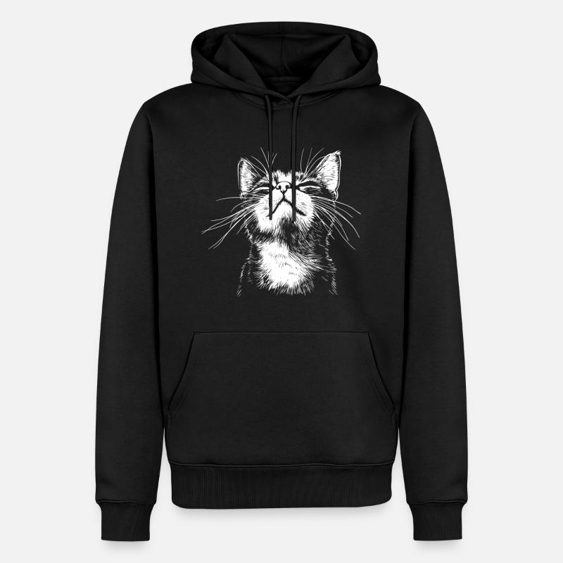Drôle de Chat - Sweat à capuche Premium bio Homme - noir