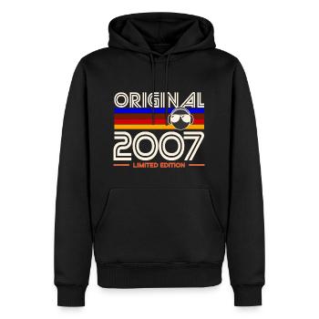 Original 2007 édition limitée - Sweat à capuche Premium bio Homme - noir - Devant - Nico (187cm)