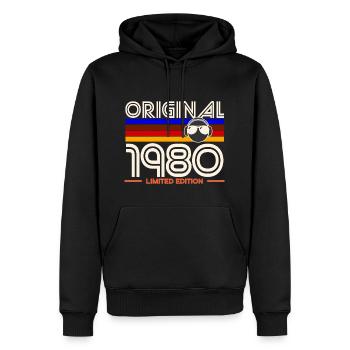 Originale limitierte Ausgabe von 1980 - Männer Premium Bio Hoodie - Schwarz - Vorne - Nico (187cm)