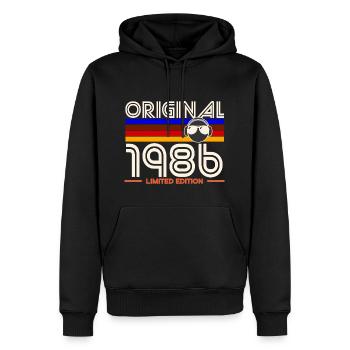 Originale limitierte Ausgabe von 1986 - Männer Premium Bio Hoodie - Schwarz - Vorne - Nico (187cm)