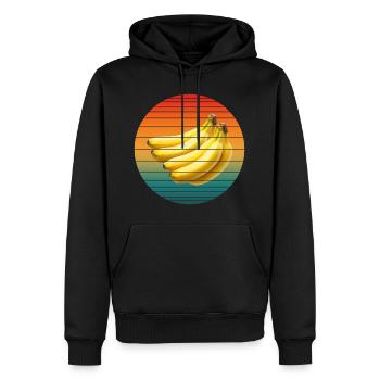 VINTAGE BANANE - Männer Premium Bio Hoodie - Schwarz - Vorne - Nico (187cm)
