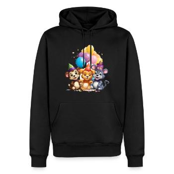 Tierfreunde Geburtstagsbande - Männer Premium Bio Hoodie - Schwarz - Vorne - Nico (187cm)
