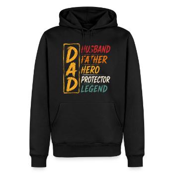 Papa Held Geschenk T-Shirt Retro Vater Gift Idea - Männer Premium Bio Hoodie - Schwarz - Vorne - Nico (187cm)