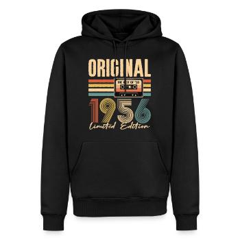 70e anniversaire, 70 ans - Sweat à capuche Premium bio Homme - noir - Devant - Nico (187cm)