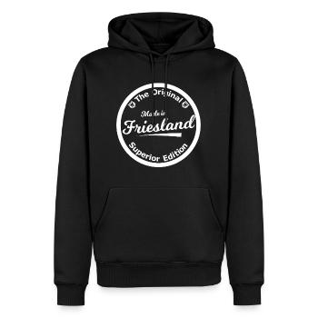 Insigne Friesland Édition supérieure - Sweat à capuche Premium bio Homme - noir - Devant - Nico (187cm)