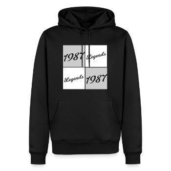 1987 Legends Italic Squares - Men’s Premium Organic Hoodie - black - Front - Nico (187cm)